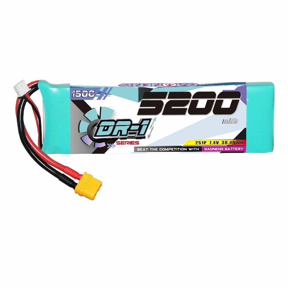 Gaoneng 7,4 В 5200 мАч 150C 2S LiPo Батарея XT60 Plug/T Plug для 1/8 1/10 RC автомобилей - выбрать