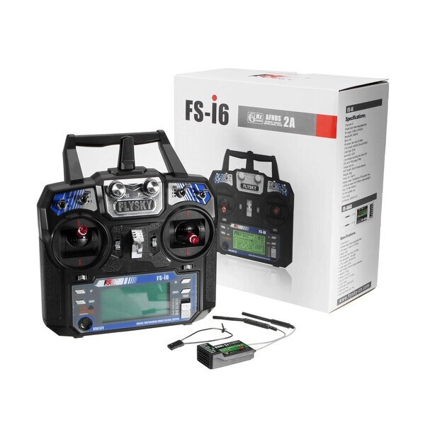 Fly. Sky FS-i6 2.4G 6CH AFHDS RC Radio Передатчик With FS-iA6B Receiver for RC FPV Drone Engineering Vehicle Boat Robot - сравнение