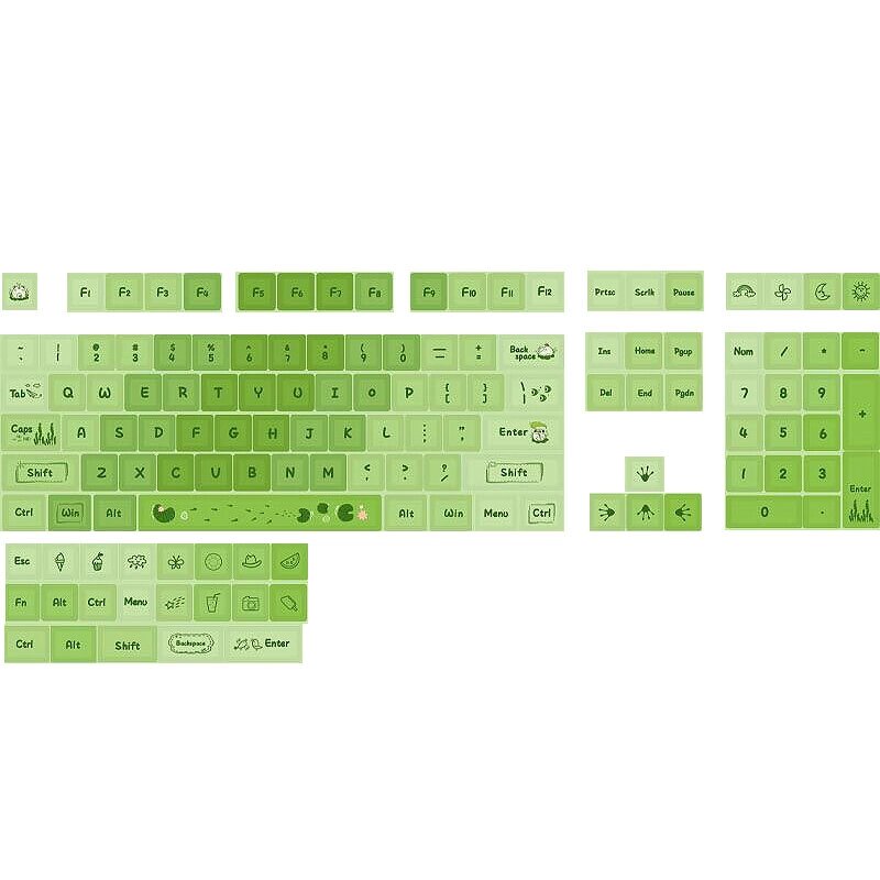 Matcha Mint зеленый Механический Клавиатура XDA Профиль Keycap Set 127-клавишные сублимационные колпачки PBT на заказ По - сравнение