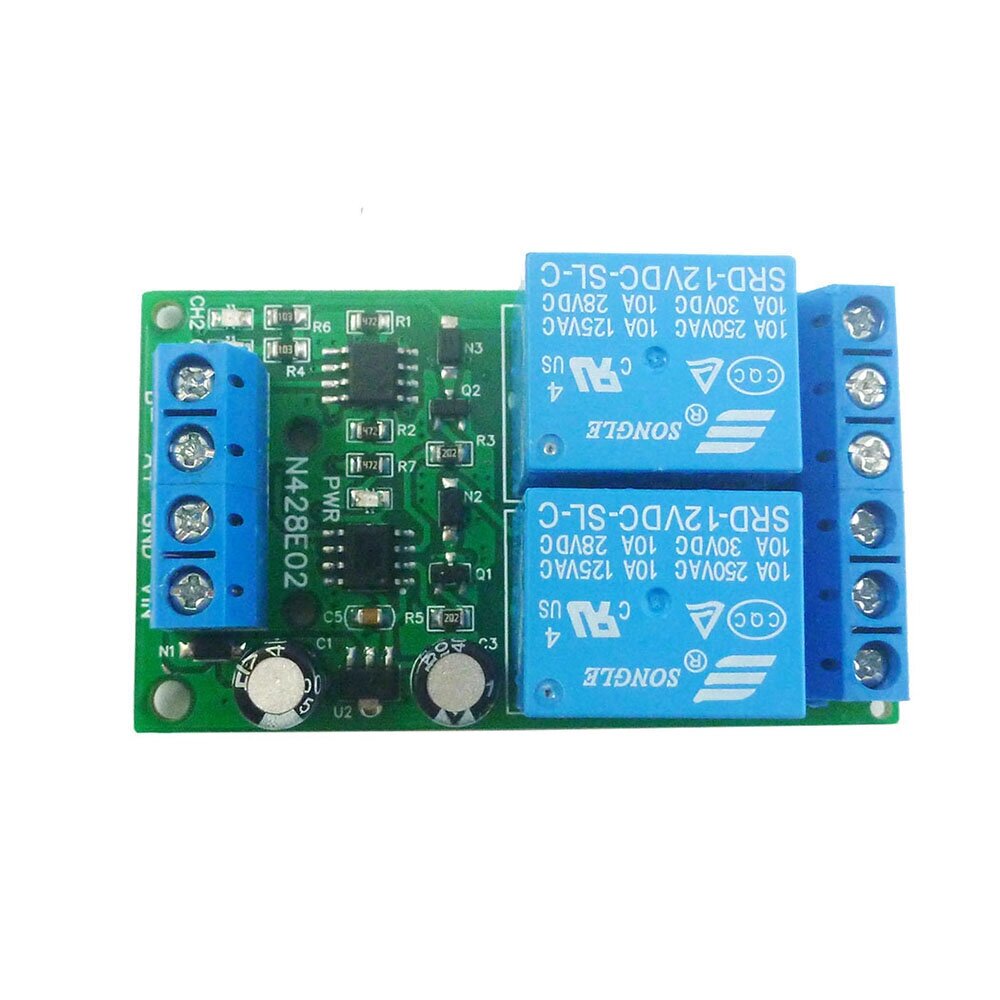 N428E02 DC 12V 2CH RS485 Modbus RTU Релейный модуль UART Переключатель последовательного порта PLC Цифровой выход Плата - гарантия