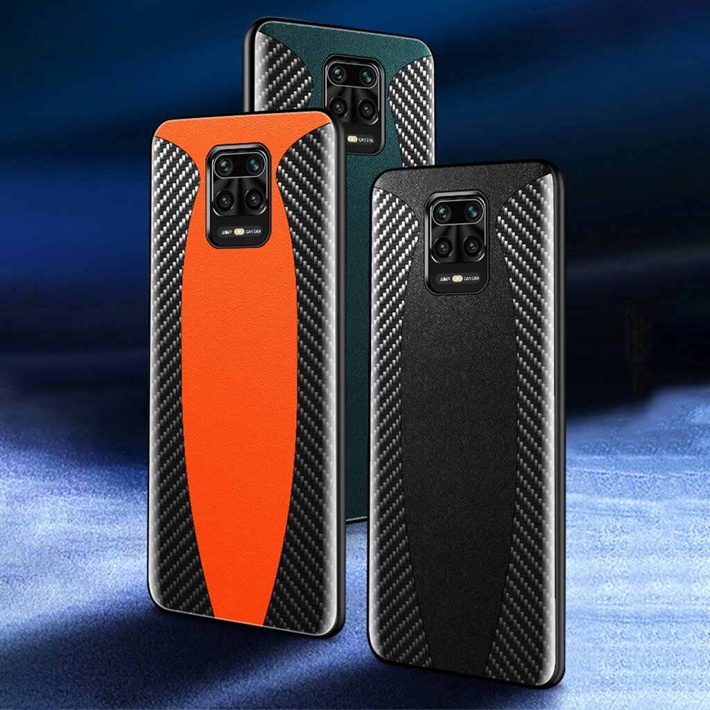 Bakeey для Xiaomi Redmi Note 9S / Redmi Note 9 Pro Чехол Sports Авто Шаблон Дизайн Авто bon Fiber Leather Protective Чехо - описание