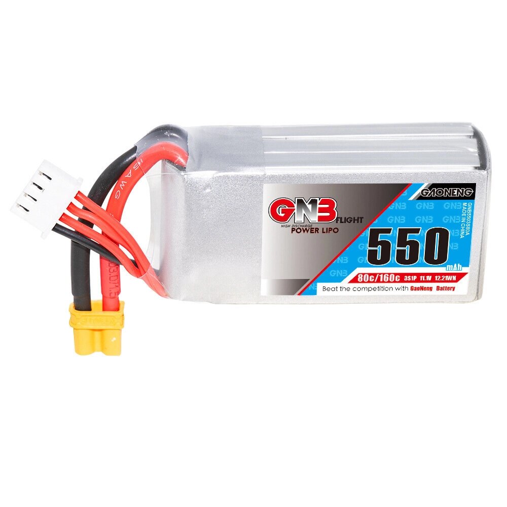 Gaoneng GNB 11,1 В 550 мАч 80/160C 3S LiPo Батарея XT30 Штекер для RC Дрон - акции