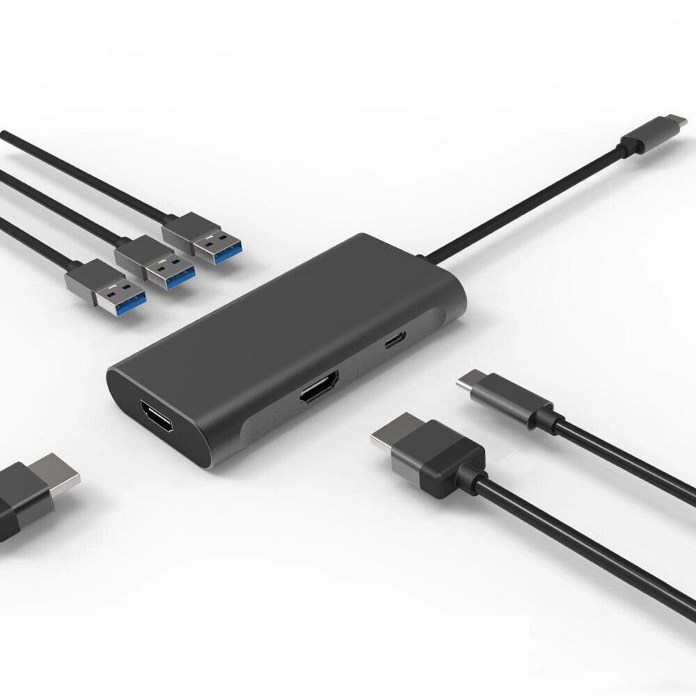 Bakeey 8K @ 30 Гц 6 в 1 Док-станция USB-C Hub 3 * USB3.0 5 Гбит / с HDMI UHD Video Type-C PD 100 Вт Поддержка быстрой за - Армения