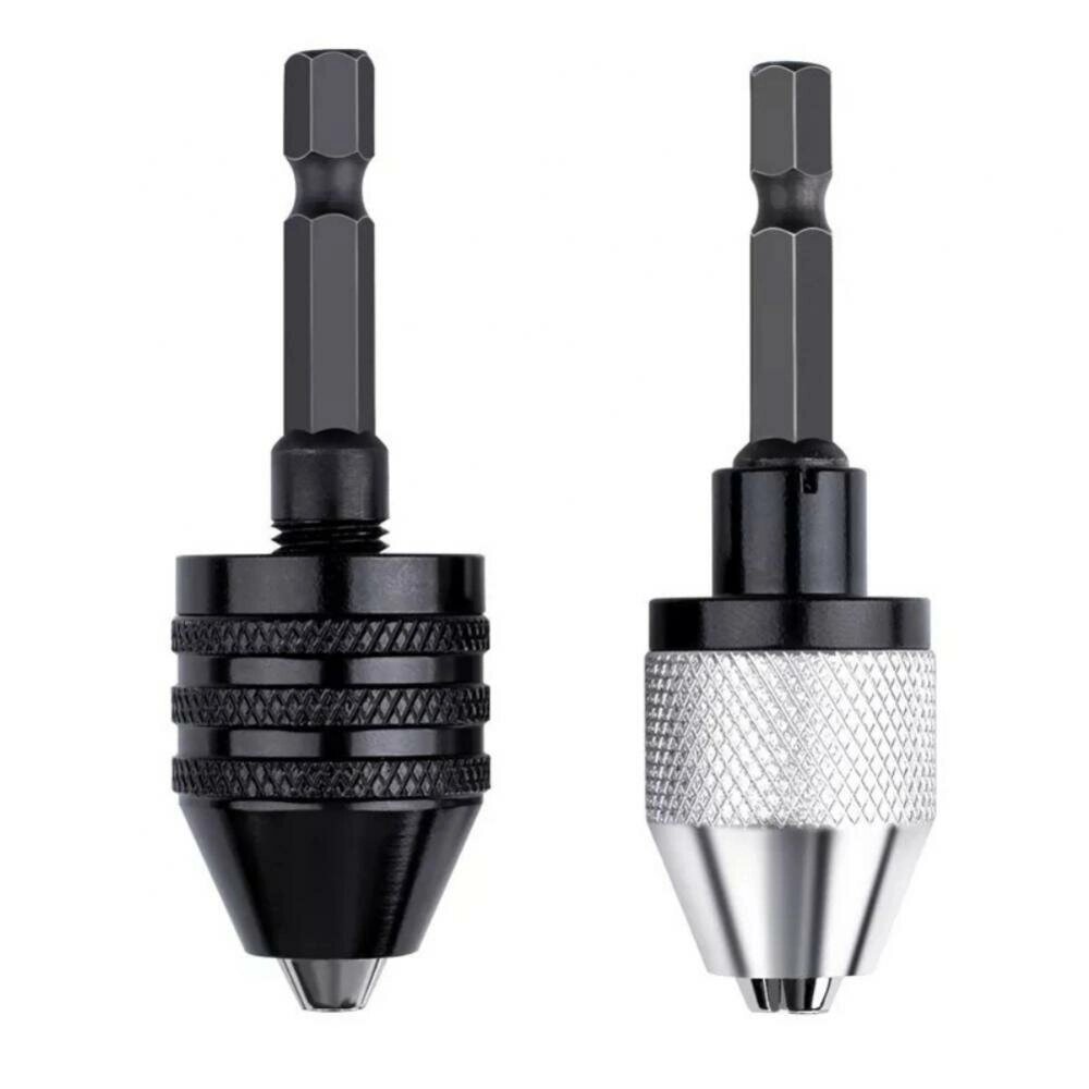 2PC Hex Shank-Black and White Keyless Дрель Адаптер патрона для легкой замены насадок, доступный в электрической шлифова - наличие