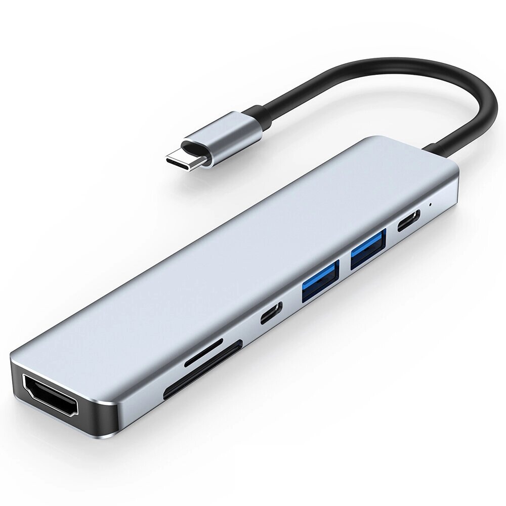 Bakeey 7 в 1 Тип-c Док-станция Разветвитель адаптера концентратора USB-c с USB3.0 USB2.0 USB-c PD 87 Вт 4K HDMI-совмести - опт