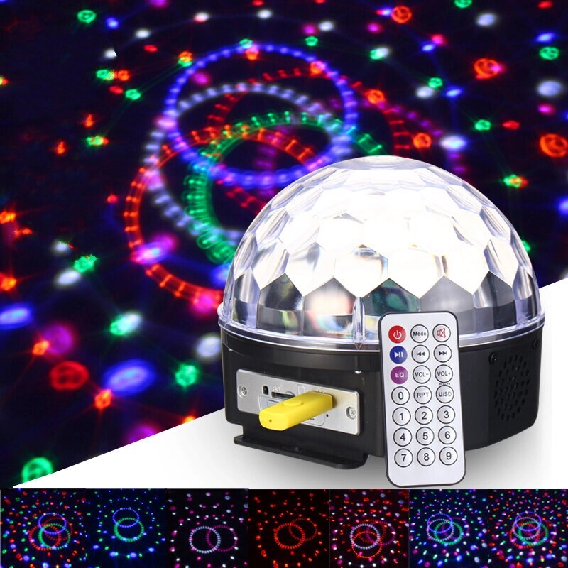 18W Crystal Ball Волшебный RGB LED Свет этапа Дистанционное Управление MP3 DJ Club Pub Диско-вечеринка Лампа AC100-240V - акции