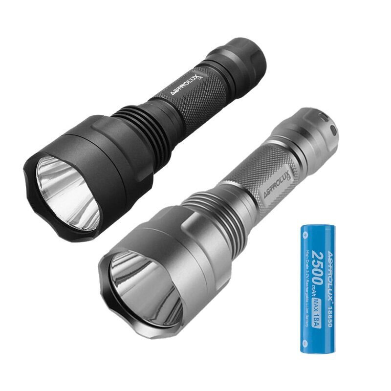 Астролюкс C8 нержавеющая сталь40 2200LM 7/4modes A6 Driver Tactical LED Flashlight + 1Pcs Астролюкс E1825 2500mAh 18A - Bangoo