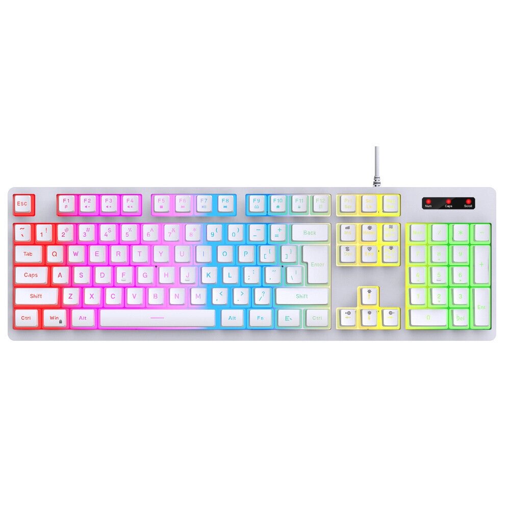 HXSJ 104 Key RGB с подсветкой Gaming Клавиатура USB Проводное подключение Поддержка 25 бесконфликтных клавиш для геймеро - особенности