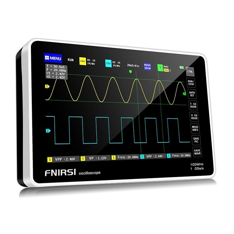 FNIRSI 1013D 7-дюймовый цифровой 2-канальный планшет Осциллограф Пропускная способность 100 Мбит / с Частота дискретизац - опт