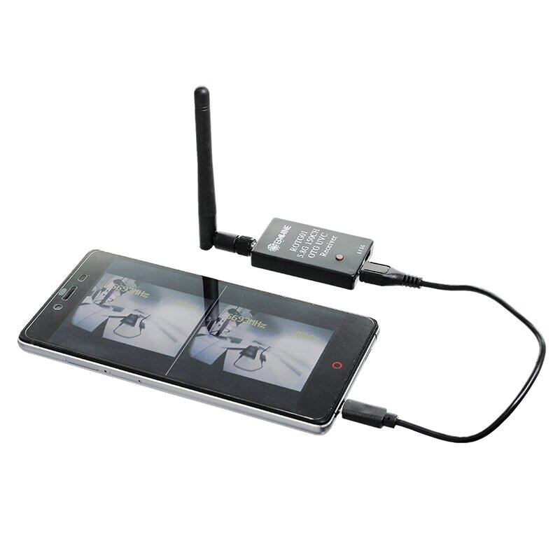 Каждый ROTG01 UVC OTG 5.8G 150CH Full Канал FPV Receiver For Android Mobile Phone Tablet Smartphone - обзор