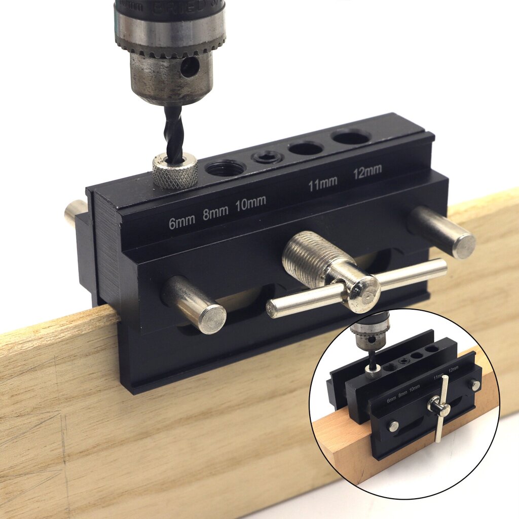 Метрическая система Императорский Woodworking Self-Centering Jig Hole Punch Locator Дрель Руководство - описание