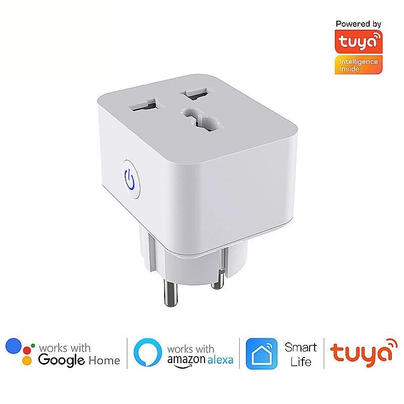 16A Tuya WiFi Smart Разъем EU Plug Дистанционный APP Control Настройка расписания Голосовое управление с Alexa Google As - доставка