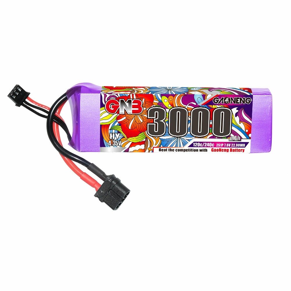 Gaoneng GNB 7,6 В 3000 мАч 120C 2S LiHV Lipo Батарея XT60/XT90 Штекер для Вертолет RC FPV Racing Дрон - опт