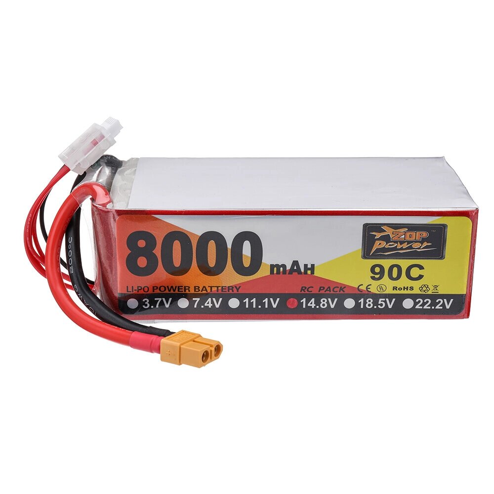 ZOP POWER 14.8V 8000mah 90C 4S lipo батарея разъем XT60 для RC дрон - обзор