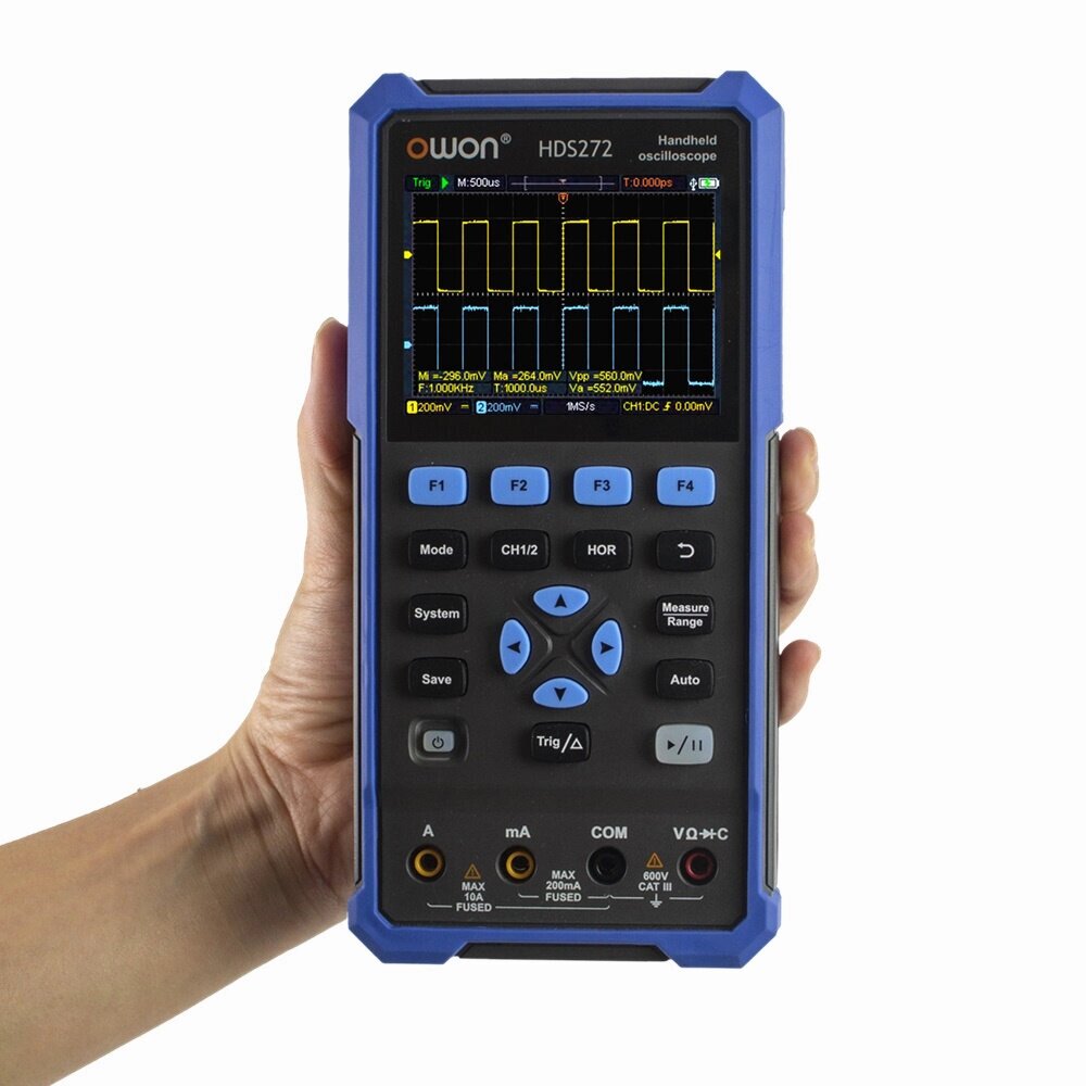 OWON HDS200 Series 2CH Handheld Oscilloscope 40/70/100MHz Bandwidth 20000 Counts Multiumeter OSC + DMM + Генератор сигн - Аштарак