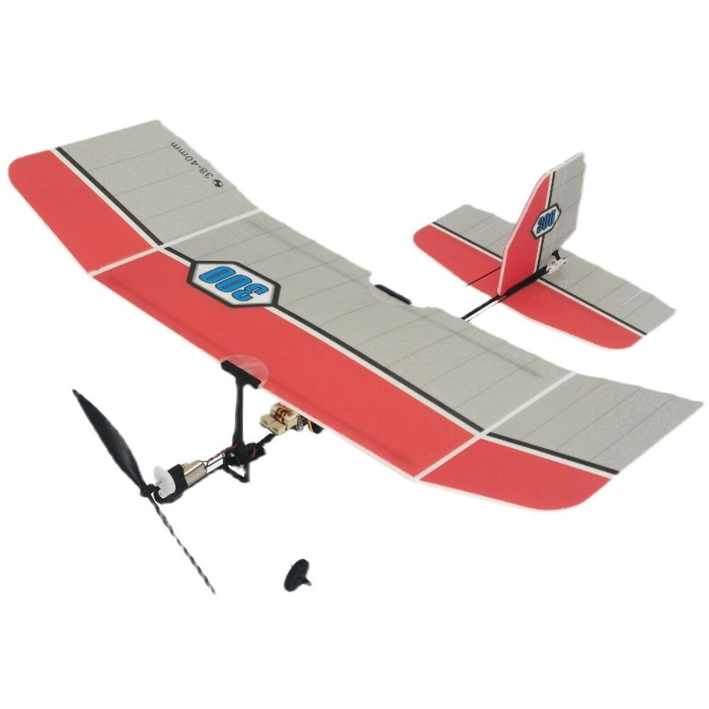 TY Model 300 Red 300mm Wingspan PP Foam DIY Micro Indoor Slow Flyer RC Airplane Glider KIT с шестерней Коробка для начин - Bangoo