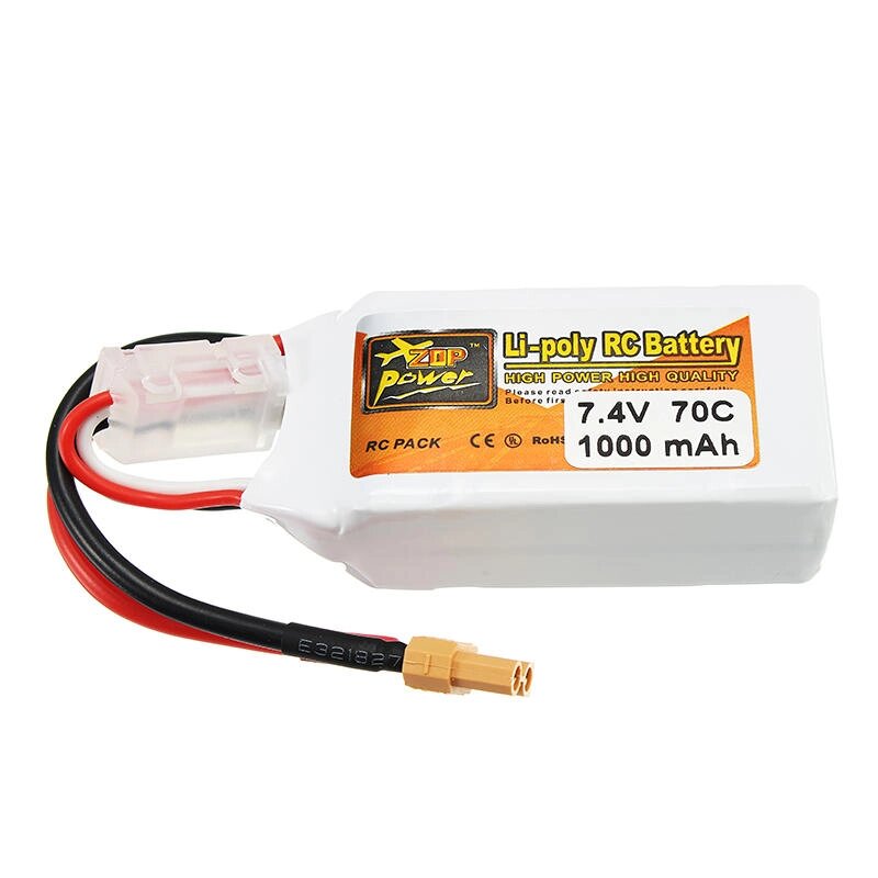 ZOP Power 7.4V 1000mAh 70C 2S Lipo Батарея XT30 штекер - доставка