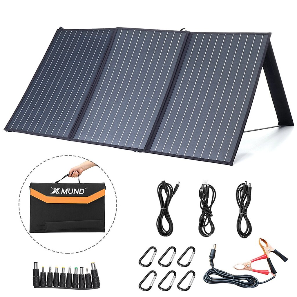 XMUND XD-SP2 100 Вт 18 В Солнечная Панель 3-uSB+DC PD Fast Charging Outdoor Waterproof Solar Charger For Camping Travell - гарантия