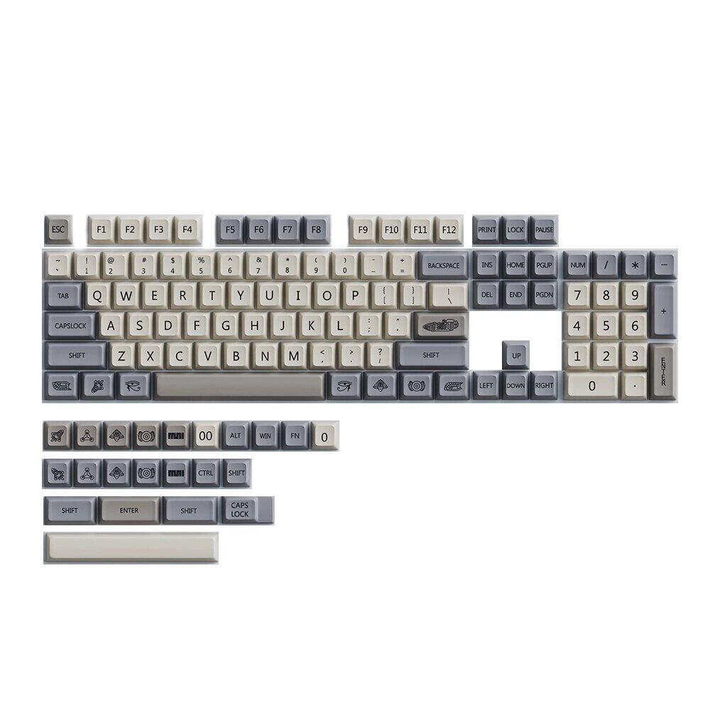 125 ключей Enlightenment Rocket Theme Keycaps Set XDA Profile PBT Sublimation Keycaps for Механический Gaming Клавиатура - розница