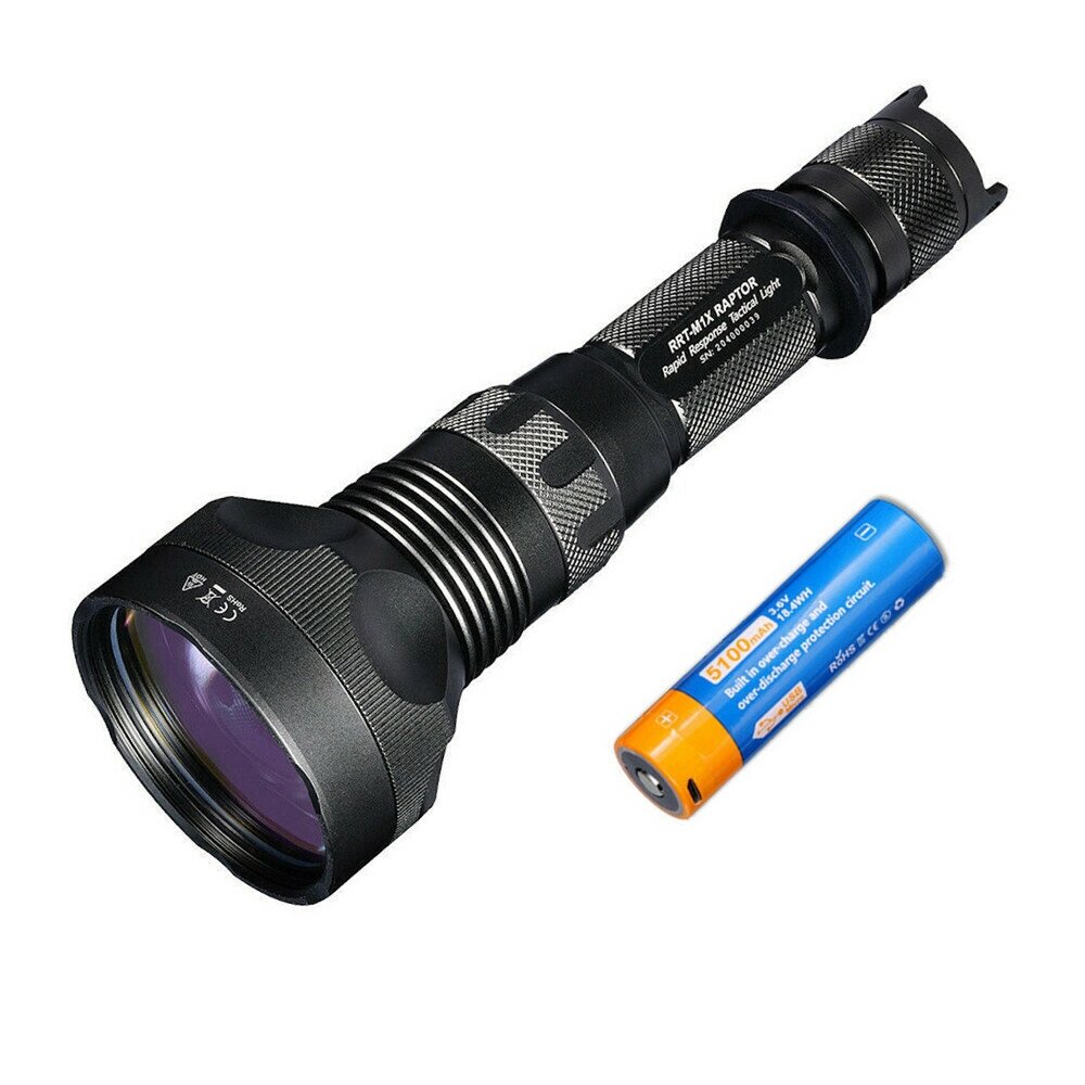 JETBeam RRT-M1X 2.3KM Rotary Switch Long Throwing 480LM LEP Spotlight IPX8 Водонепроницаемый Tactical Search Flashlight - доставка