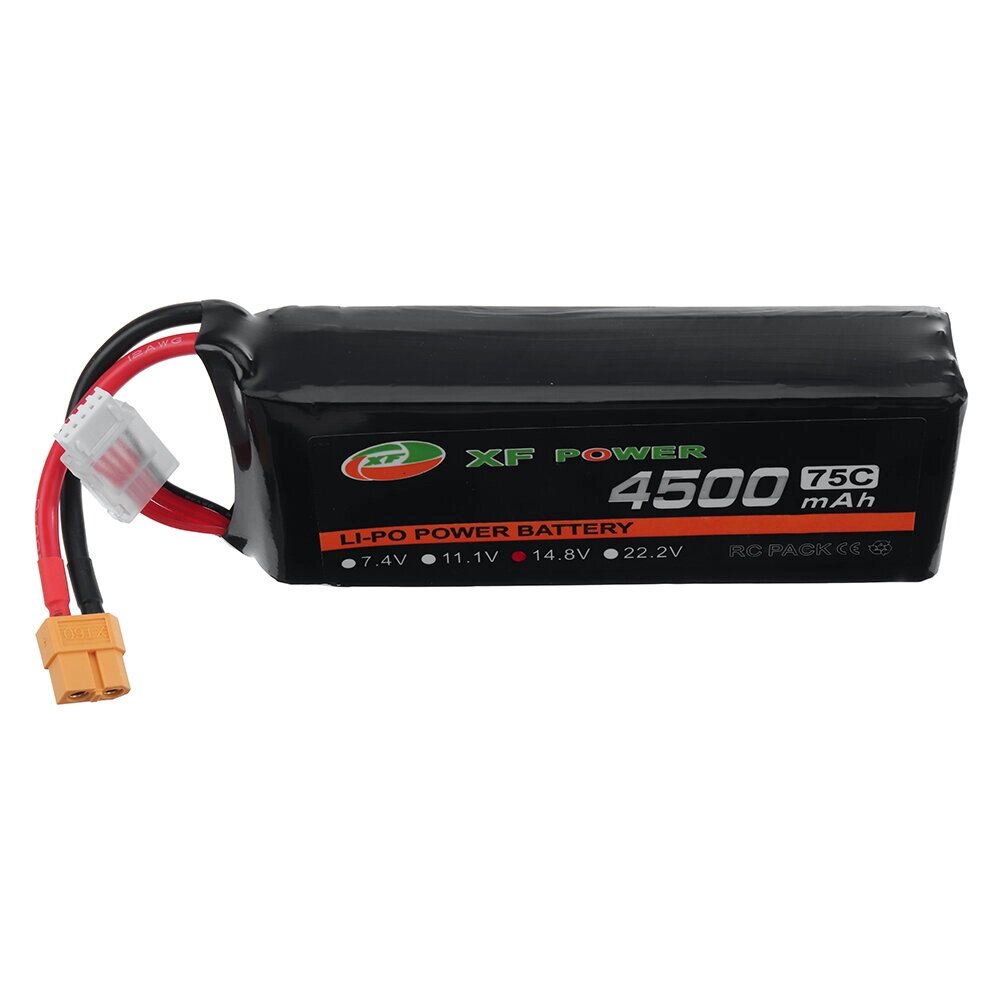 XF POWER 14,8 в 4500 мач 75C 4S lipo батарея T deans plug для RC авто - фото