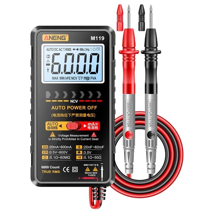 ANENG М119 Портативный 6000 отсчетов Цифровой Мультиметр Avometer Transistor Capacitor Tester - Аштарак