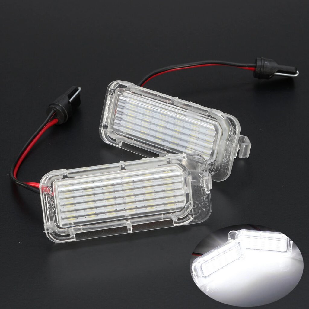 2Pcs LED Авто Лицензия Пластина Лампочки для Ford Fiesta Focus Kuga C-MAX Mondeo - доставка