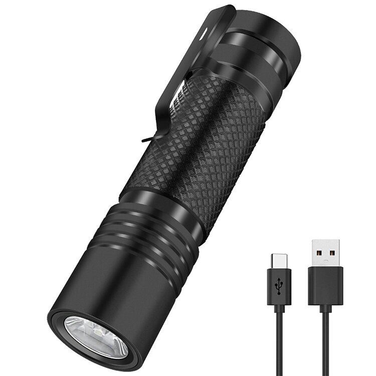 V8 800LM Strong Light EDC Портативный LED Фонарик Перезаряжаемый USB Встроенный 18650 Батарея Мини-фонарик На открытом в - акции