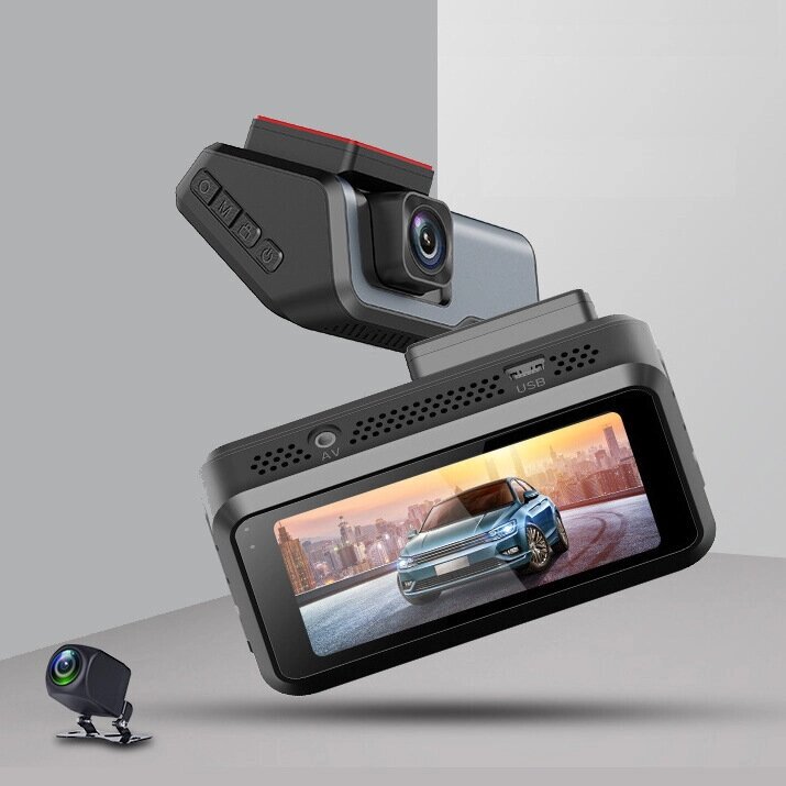 V6 3&quot; FHD 1080P автомобильная видеокамера Dash Cam Car DVR с двойной линзой записи, ночным видением, парковочным монитор - обзор