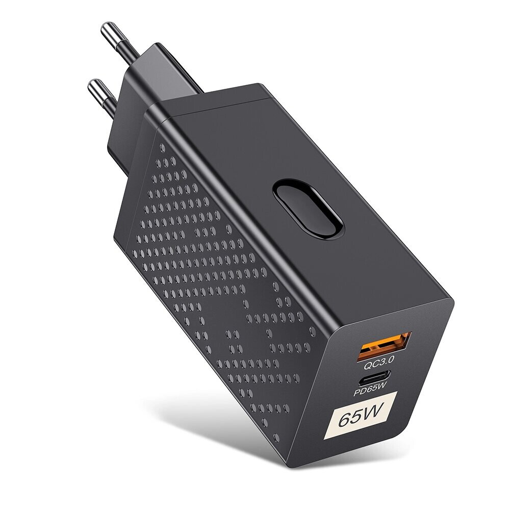 [Gan tech] uslion PD65W 2-портовое зарядное устройство USB PD USB-A+USB-C PD QC3.0 SCP FCP AFC PPS адаптер настенного за - гарантия