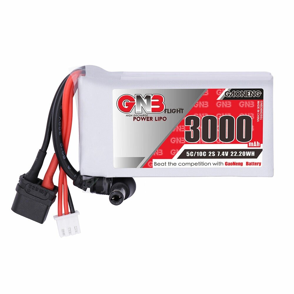 Gaoneng GNB 7.4V 3000mAh 5C 2S LiPo Батарея DC5.5/XT60U Разъем для Fatshark Очки - особенности