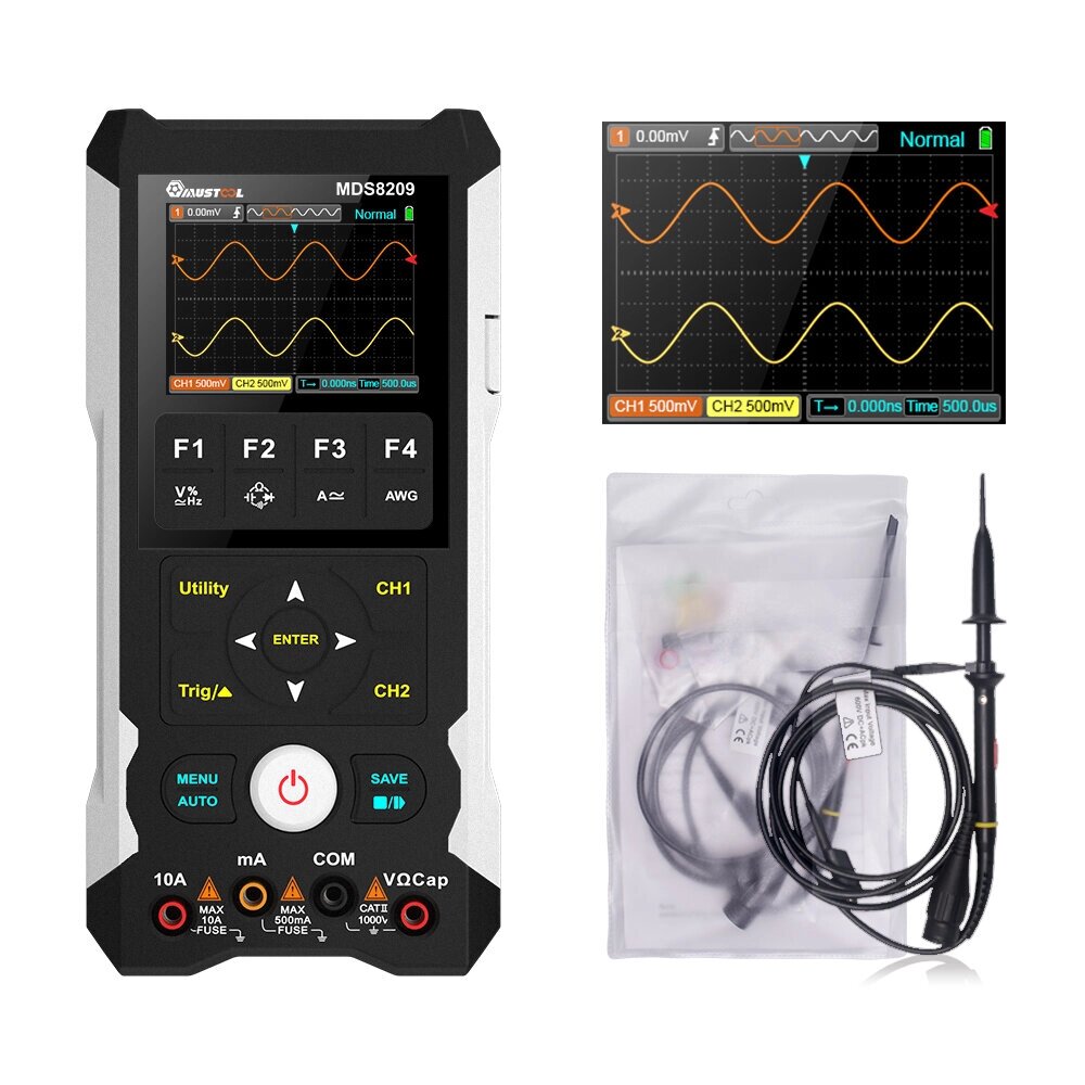 MUSTOOL MDS8209 OSC + DMM + Генератор сигналов 3 in 1 80MHz/50MHz Bandwidth Dual Channel Handheld Oscilloscope Innovativ - распродажа