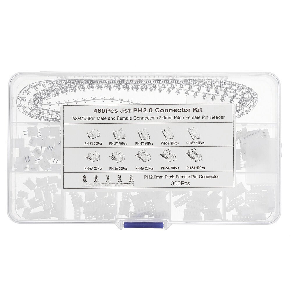 460PCS JST PH2.0/XH2.54 2/3/4 контактный штекер и гнездо Коннектор терминал Коннектор набор - фото