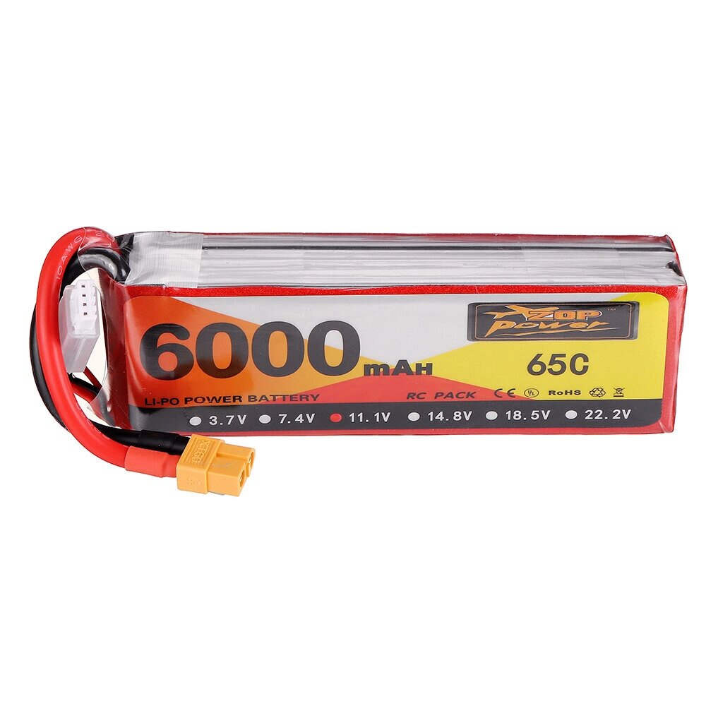 ZOP Power 11.1V 6000mAh 65C 3S Lipo Батарея XT60 Разъем для RC Дрон - Аштарак