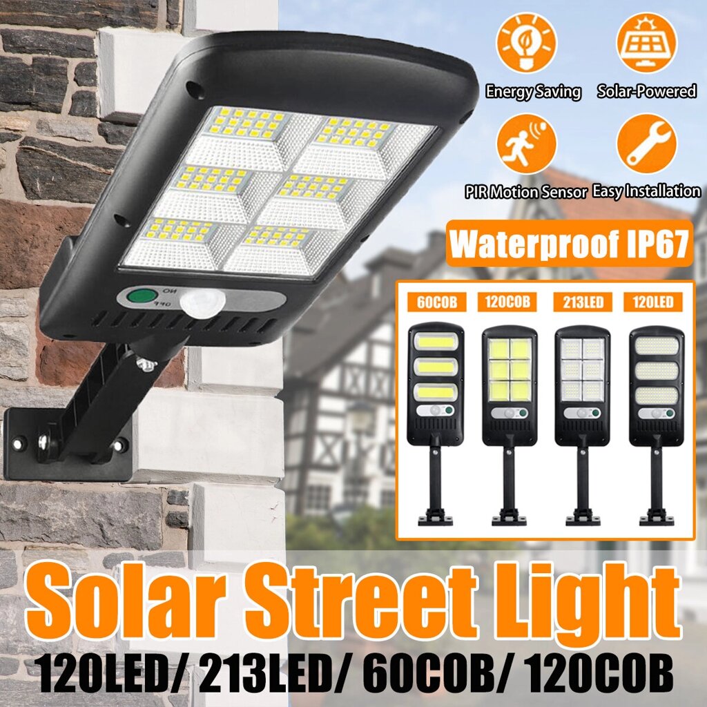 60 / 120COB 120 / 213LED Солнечная Уличный фонарь PIR Motion Датчик Водонепроницаемы IP67 Стена Лампа для На открытом во - Армения