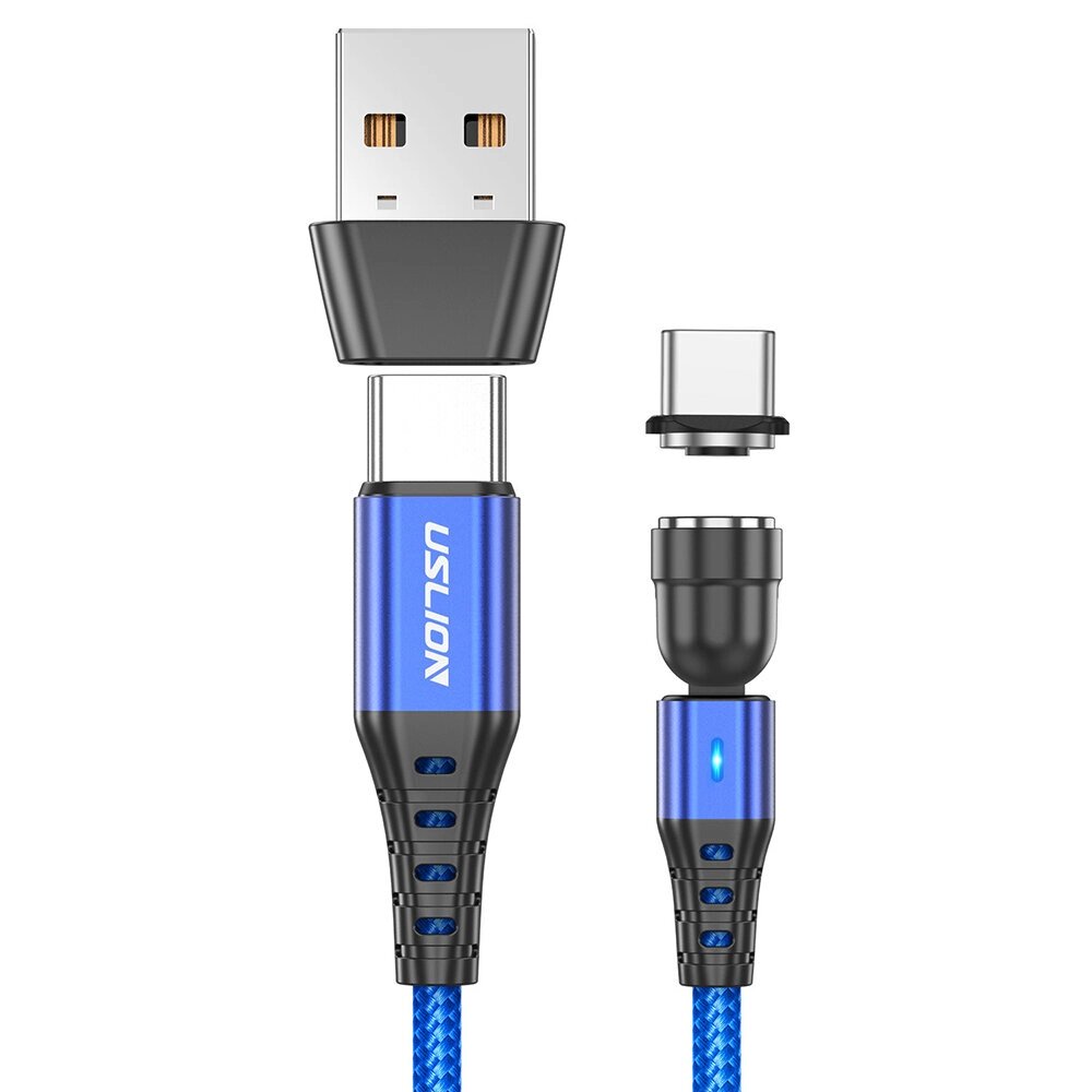 Кабель УСЛИОН PD60W от USB-A/Тип-c до Тип-c QC3.0 для быстрой зарядки и передачи данных Nylon плетеный сердечник длиной - интернет магазин