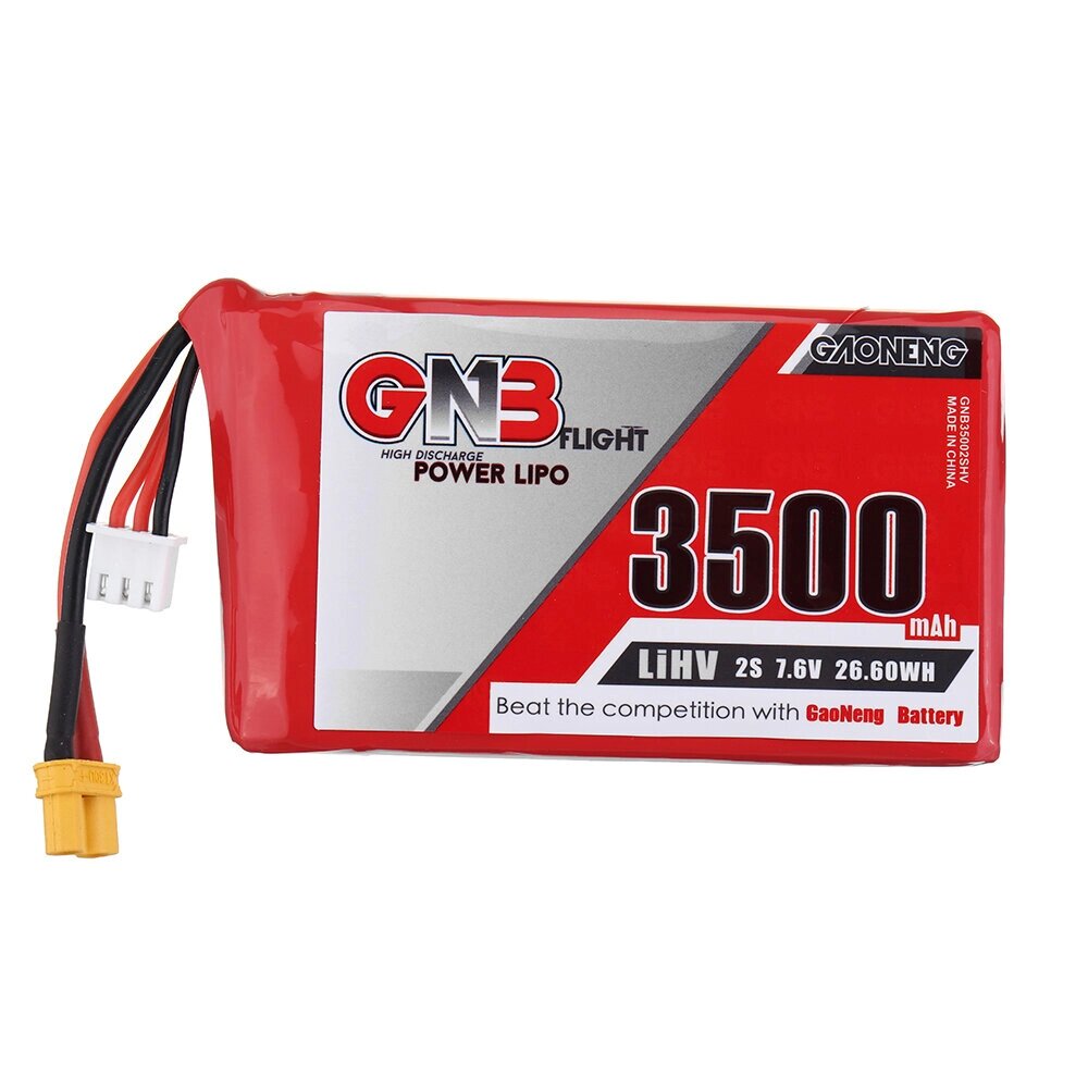 Gaoneng GNB 7.6V 3500mAh 2S HV LiPo Батарея XT30 Разъем для передатчика QX7 - особенности