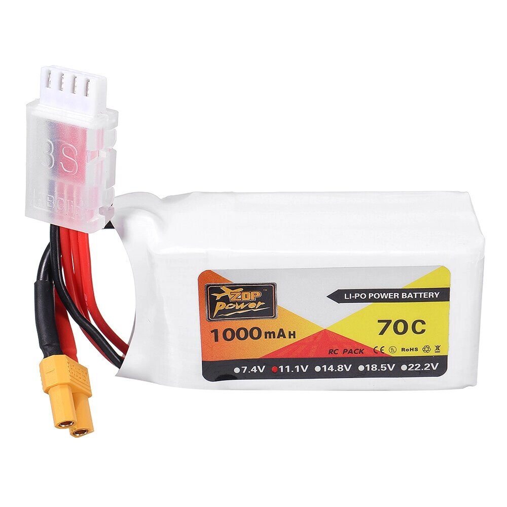 ZOP power 11.1V 1000mah 70C 3S lipo батарея XT30 plug - характеристики