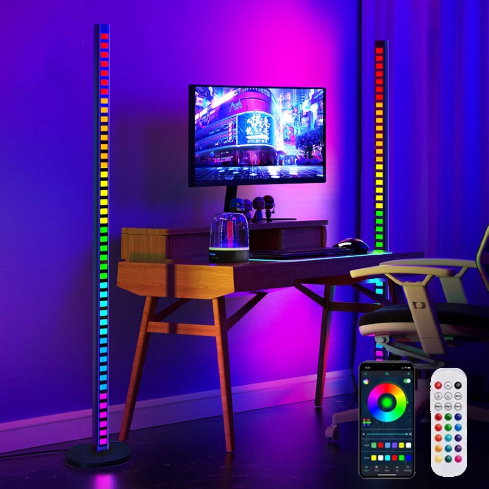 Bluetooth LED Floor Лампа RGBIC Music Synchronized Turn Corner Floor Лампа APP Дистанционное Управление Игровая комната - особенности