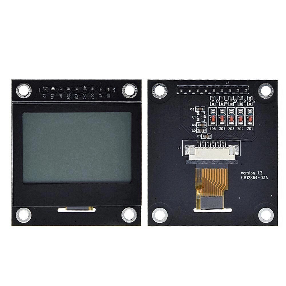 12864 LCD Дисплей Экран 12864-03A Модуль последовательного порта с точечной матрицей SPI с железной рамой - сравнение