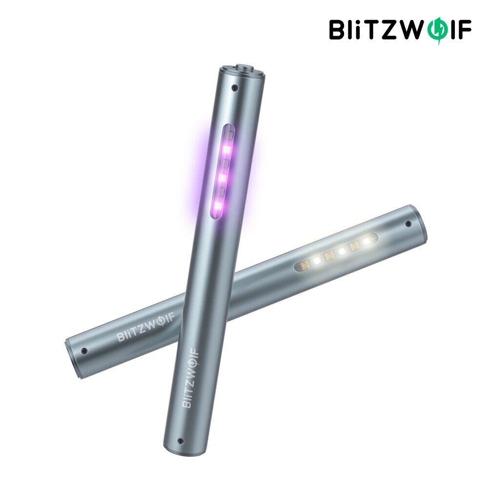 Blitz. Wolf BW-FUN9 UV Стерилампа Ручная зарядка Бытовая Белый LED Стерилизация Лампа Дезинфекционное освещение 2 в 1 Ламп - розница