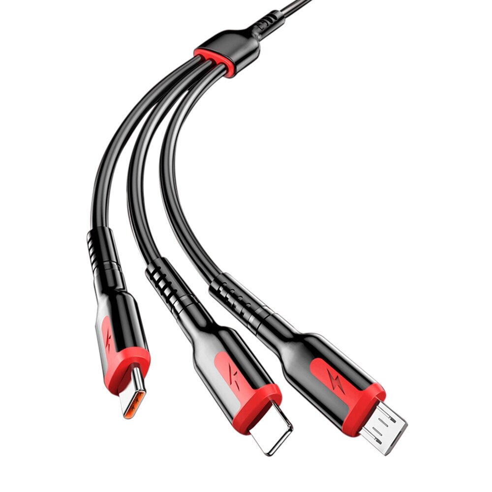 66 Вт USB-A к iP/Type-C/кабель Micro USB для быстрой зарядки и передачи данных Медь Core Line 1,2 м/1,8 м длиной для Hua - фото