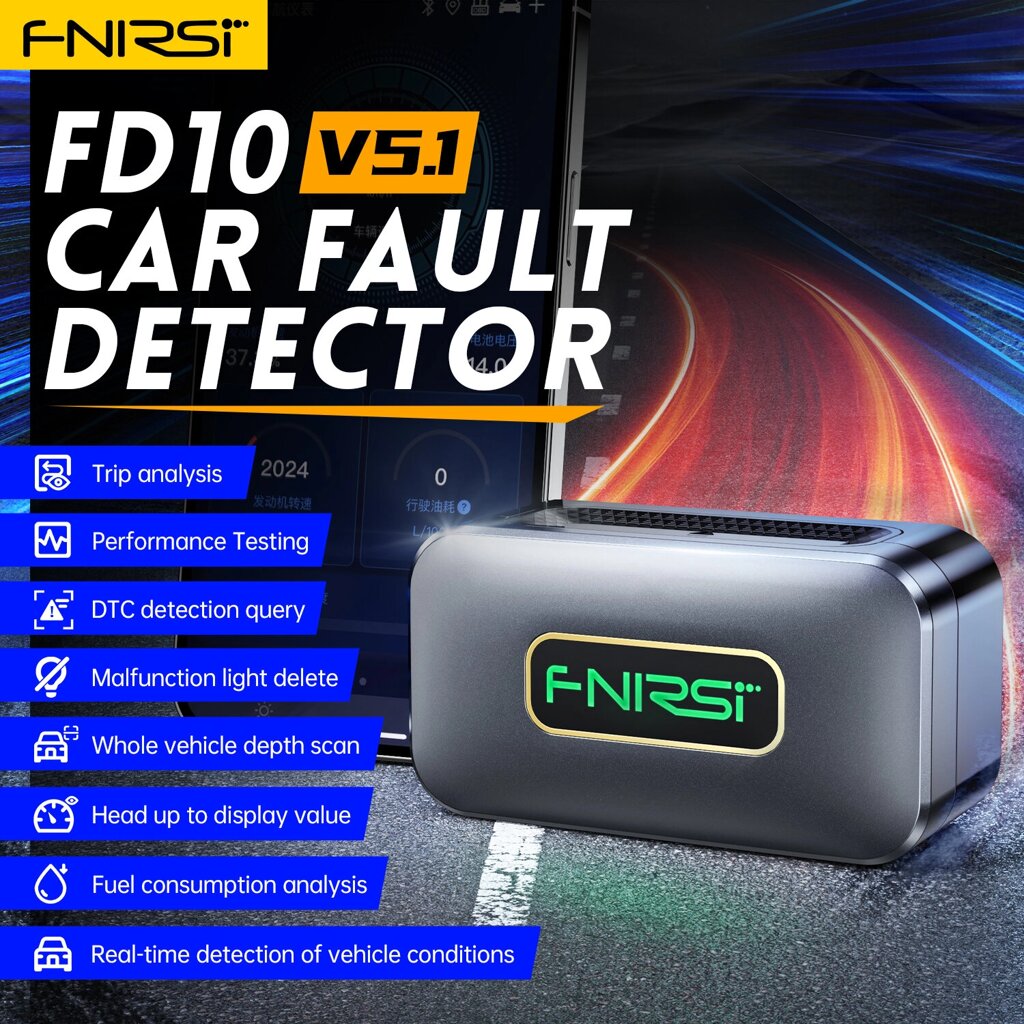 FNIRSI FD10 Авто Считыватель кодов сканера OBD2 Очистить ошибку OBD Диагностика Инструмент IOS Android Bluetooth. V5.1 Про - наличие