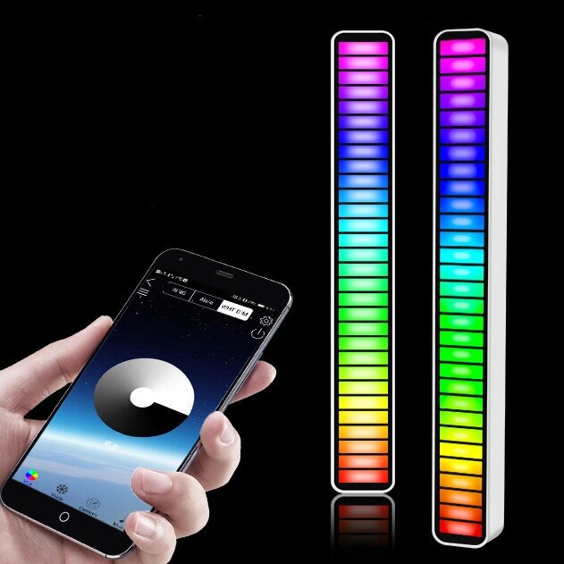 RGB Pickup Lights Sound Control Светодиодный Smart App Control Color Rhythm Ambient Лампа Для Авто/игрового компьютера Н - Аштарак