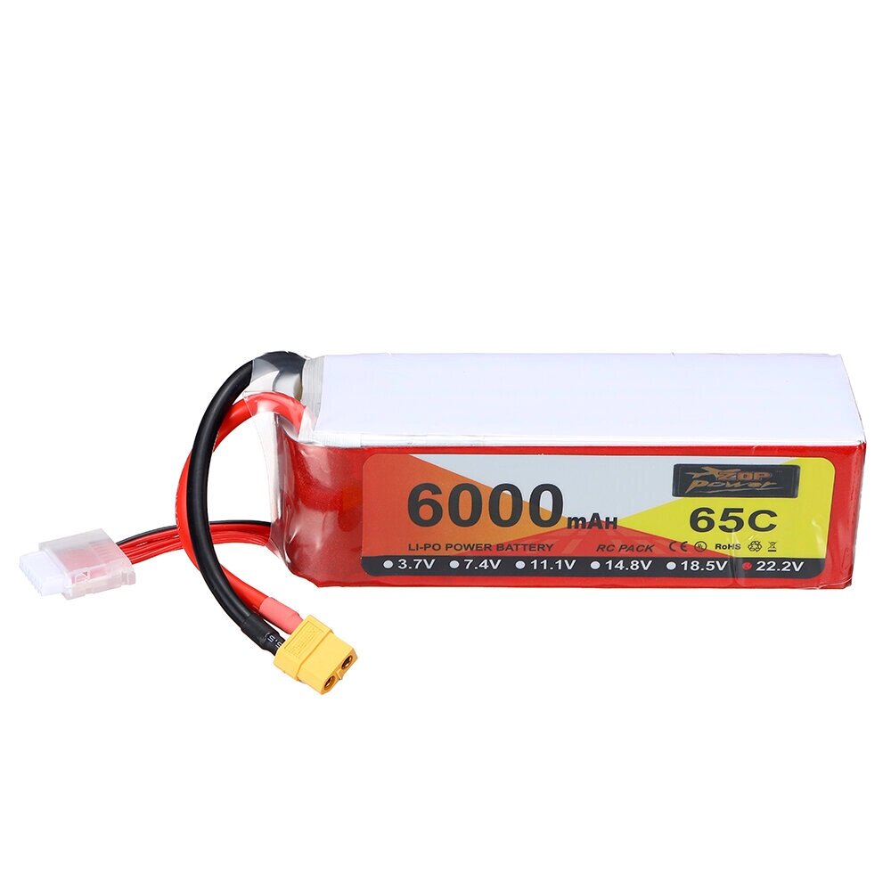 ZOP power 22,2 в 6000 мач 65C 6S lipo батарея разъем XT60 для RC дрон - фото