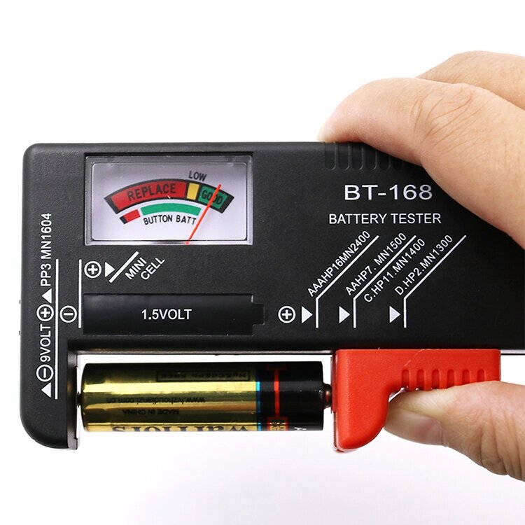 BT-168 AA/AAA/C/D/9V/1.5V Аккумуляторы Тестер Универсальная кнопочная ячейка Батарея Счетчик с цветовой маркировкой Указ - особенности