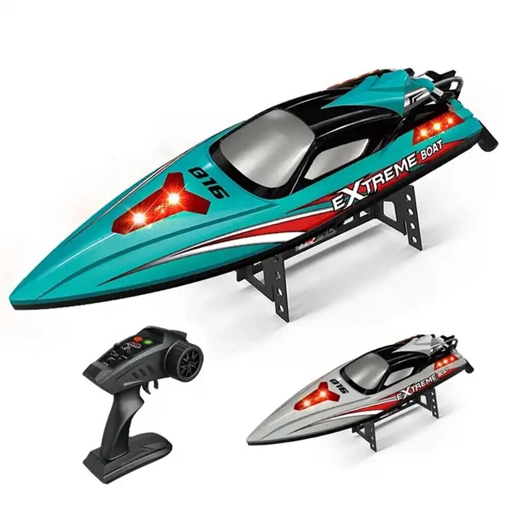 HXJRC HJ816 PRO RTR 55 км/ч 2.4G Бесколлекторный RC Лодка High Speed Net Ship Capsized Reset Светодиодный Speedboat Водо - фото