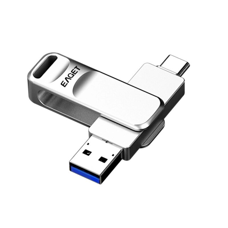 Eaget CF20 Type-C и USB3.0 Flash Диск 32G/64G/128G/256G Двойной металлический интерфейс Вращение на 360° Встроенный чип - преимущества