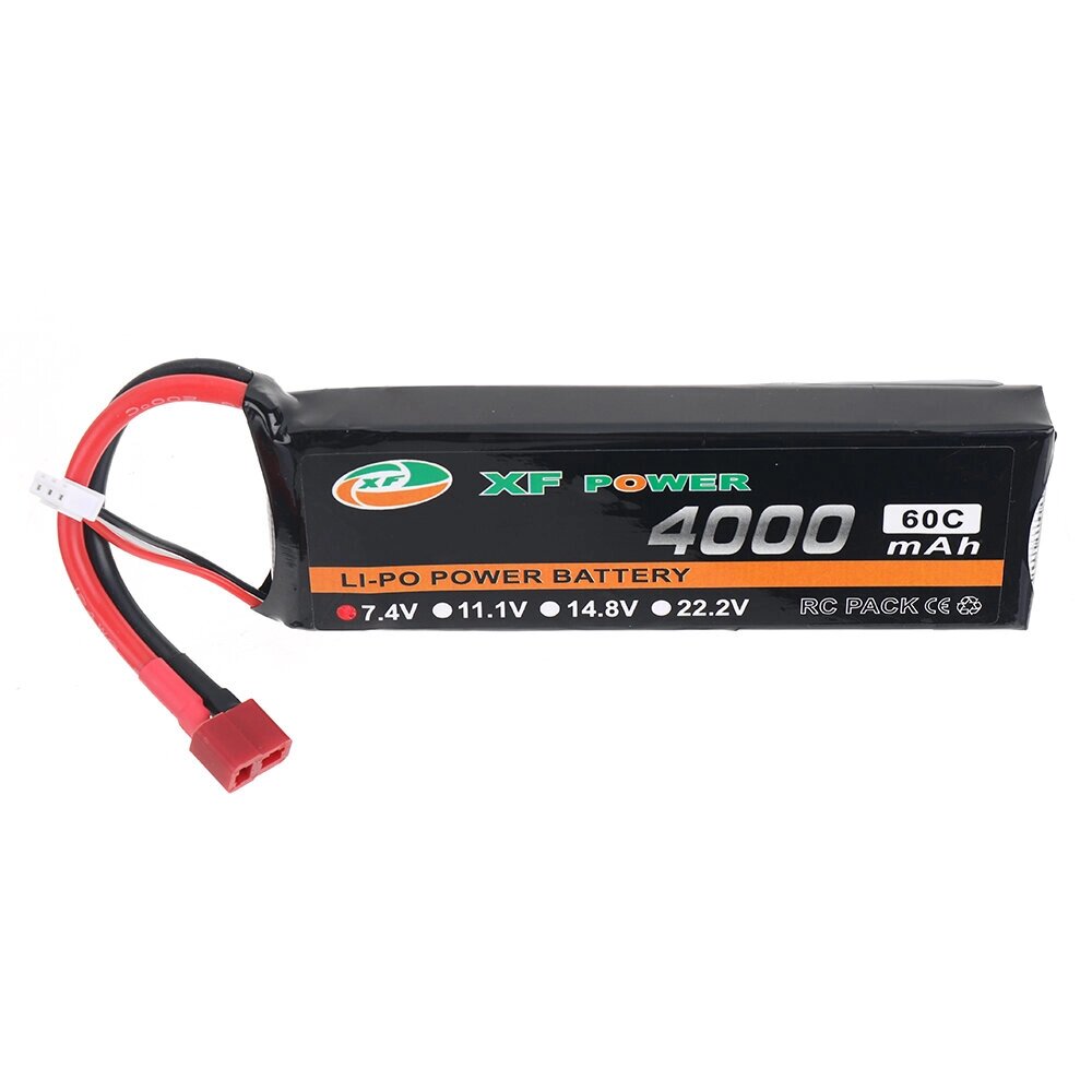 XF POWER 7.4V 4000mah 60C 2S lipo батарея разъем T deans для RC дрон - доставка