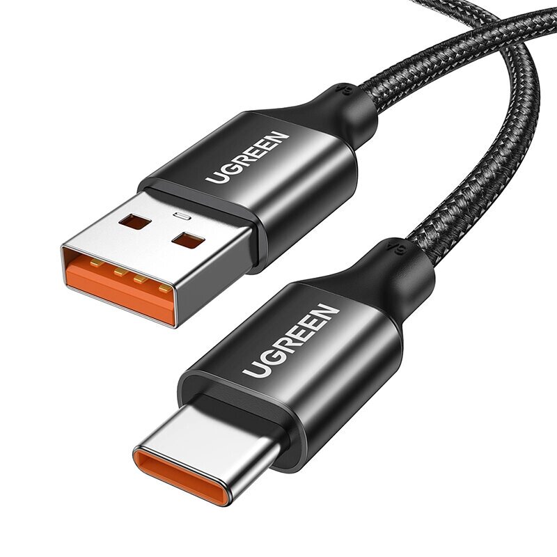 Ugreen 6A 100 Вт USB-A - Тип-c Кабель для быстрой зарядки и передачи данных, луженый Медь Core Line 1M/2 м, длинный для - наличие